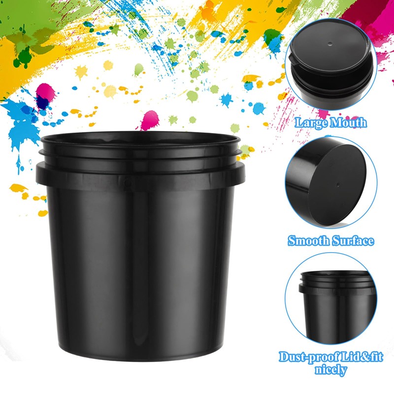 Acrux7 8 Pack 1 Quart Plastic Paint Buckets, Empty Paint