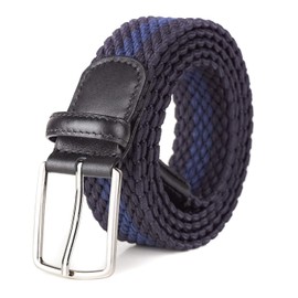 ANYWALK - Cinturones para hombre, talla grande y alta, 36 a 112 pulgadas, Trenzado Elástico Azul 02a, Waist Size: 52"-54"