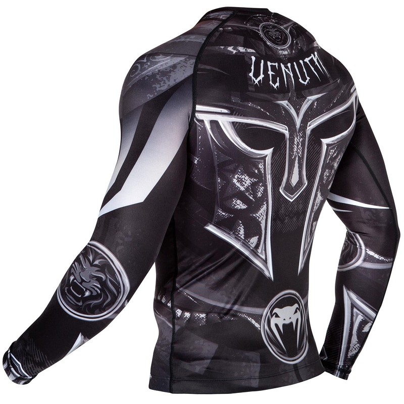Venum Herren Gladiator 3.0 Lange Ärmel-Rashguard, Schwarz/Weiß, XL