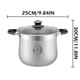 Vivicreate Stainless Steel Stock Pot, 10 inch diameter, 18.5 Quart, Heavy Duty with Glass Lid