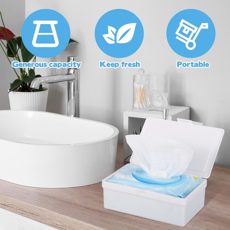 FMOACEN 2 Pack Wipes Dispenser Compatible with Cottonelle Flushable, Refillable
