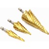 ZAFAYA HSS Step Drill Bit Spiral Flute 3-Piece Set 4-12mm/4-20mm/4-32mm,