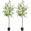 5FT Artificial Olive Tree,60 Inch Faux Olive Tree with Black