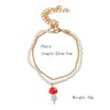 Inateannal Bohemian Pearl Beaded Anklet Personality Mushroom Pendant Ankle Chains