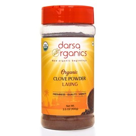 Darsa Organics Ground Cloves from India 3.5 oz | Aromatic Ground Cloves Powder | USDA Organic Ground Clove I Kosher Certified | Gluten-Free | Add to Beverages, Spice Blends, Pickles, Preserves, & your Favorite Recipes