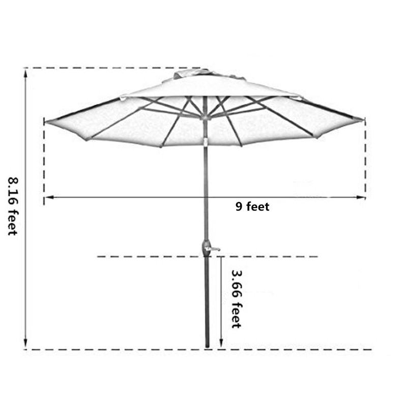 Sunnyglade 9' Patio Umbrella Outdoor Table Umbrella with 8 Sturdy