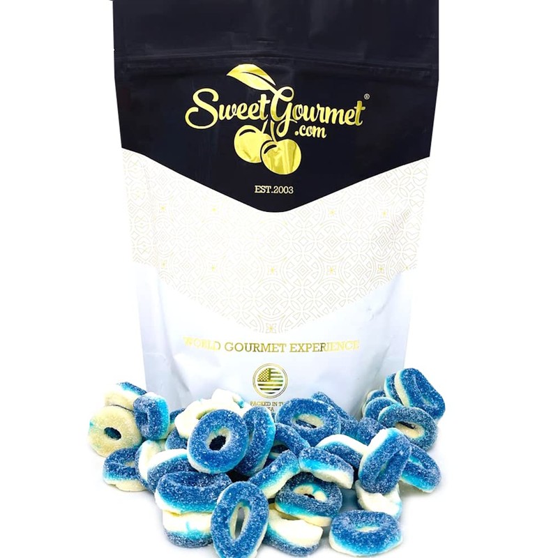 SweetGourmet Gummy Blue Raspberry Rings | Gummi Candy | 1
