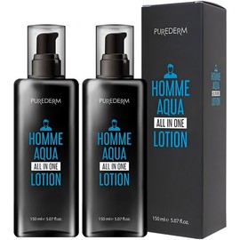 Purederm Homme Aqua All-in-One Lotion, 150ml, 2 pieces 150ml × 2 pieces / 퓨어덤 옴므 아쿠아 올인원 로션, 150ml, 2개 150ml × 2개
