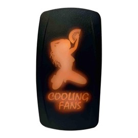 50 Caliber Racing On/Off Rocker Switch LED Backlit Orange- Cooling Fans- UTV, Auto 20A 12V Toggle [5359A53 Orange]