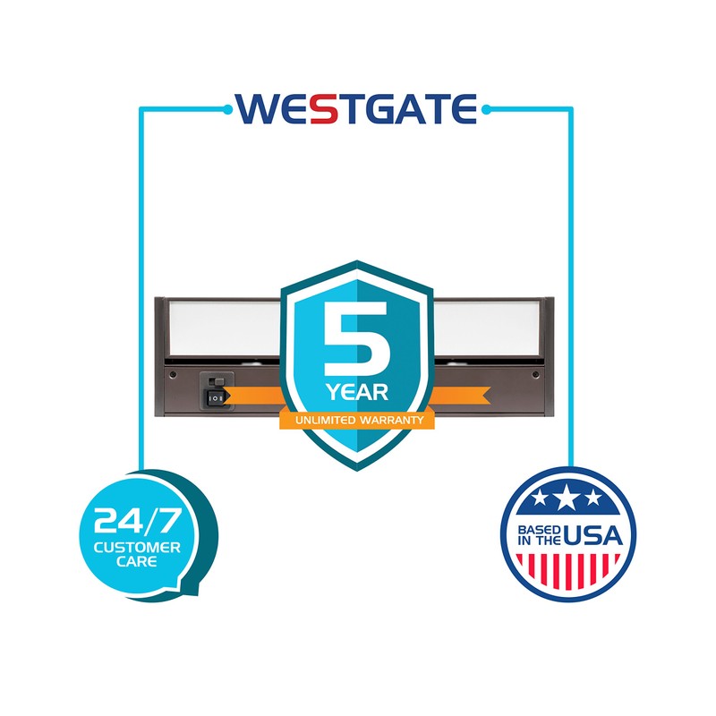 Westgate Under Cabinet Lighting - Linkable Adjustable Angle & Color