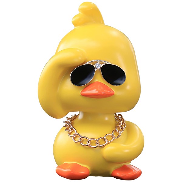 wonuu Cute Yellow Duck Car Ornaments Cool Duck Car Dashboard