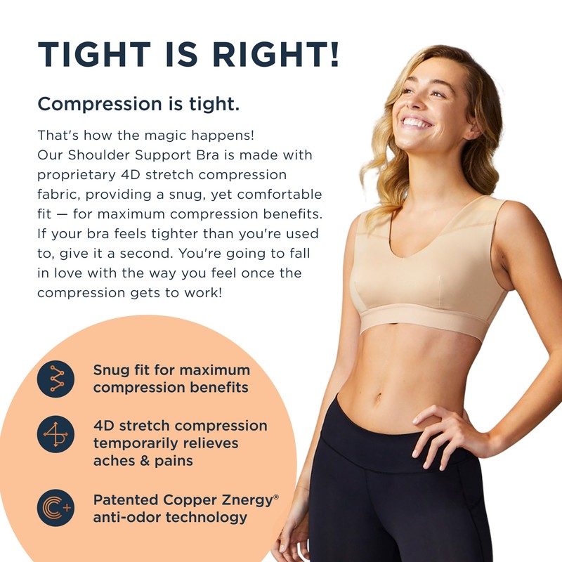 Tommie Copper Shoulder Support Bra, Posture Corrector for Women, with