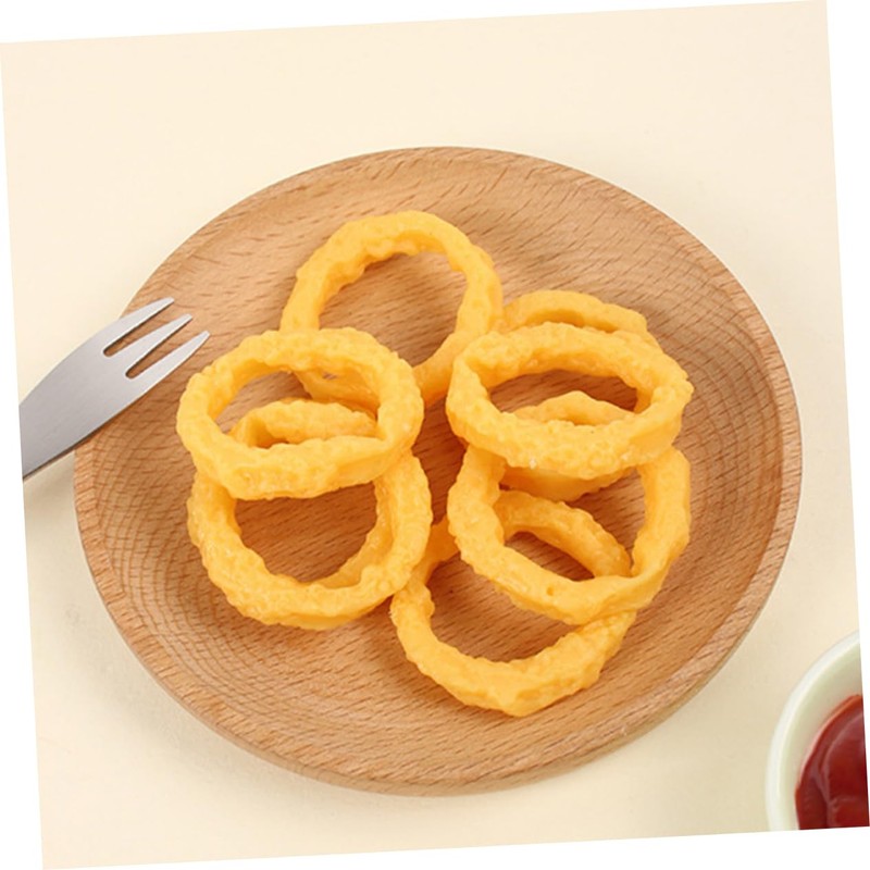 KOMBIUDA 10Pcs Realistic Faux Squid Rings Simulation Food Decoration for
