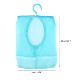 Hanging Storage Mesh Bags With Hook Bathroom Storage Mesh Bag Hooks Shower Toiletry Bag Makeup Cosmetic Storage Bag Bath Shampoo Shower Organizer(Blue)