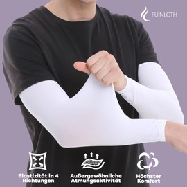 fuinloth 4 Paare Gaming Arm Sleeves, Arm Stulpen Armschoner für Damen/Herren, Volleyball Basketball Sport Ärmel Schwarz+Weiß+Hell Grau+Blau