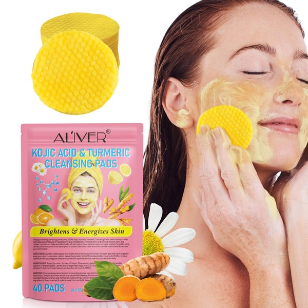 Turmeric Kojic Acid Exfoliating Cleansing Pads, Peeling, Acne Scars, Unclog