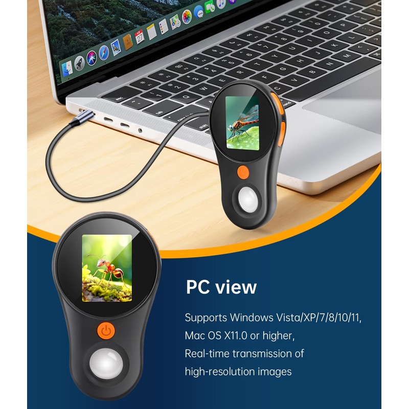 500 x Portable Microscope, Digital Microscope for Children, 2.0 Inch