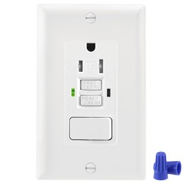 Wengart GFCI Outlet,Tamper Resistant GFCI Receptacle with Combination Switch,ETL Listed,Back &Side Wire,White (TR15Amp)