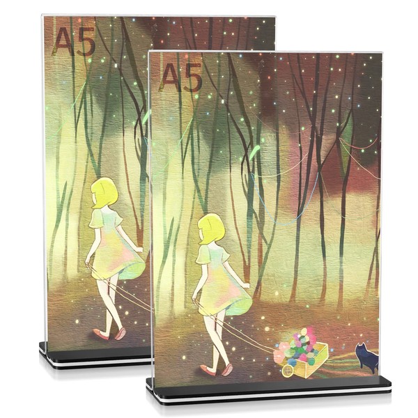 woshilaoDS Pack of 2 A5 Acrylic Table Stand Advertising Stand