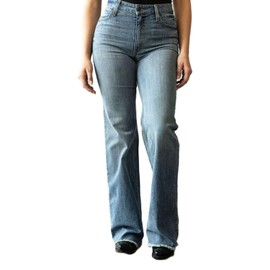 Kimes Ranch Women's Olivia Casual Western High Rise Waist Stove Pipe & Wide Leg Raw Hem Light Wash Denim Jeans, 4-32