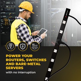 Opentron 12 Outlets 4 Feet Body Heavy Duty Metal Surge Protector Power Strip (12 outlets 12 feet Power Cord 4 feet Body)