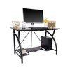 Origami Large Foldable Two-Shelf Desk, Sturdy Steel-Frame Laptop Computer Table,