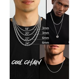 PROSTEEL Mens Necklace Chain Cool Chains Stainless Steel Necklaces 24 Inch