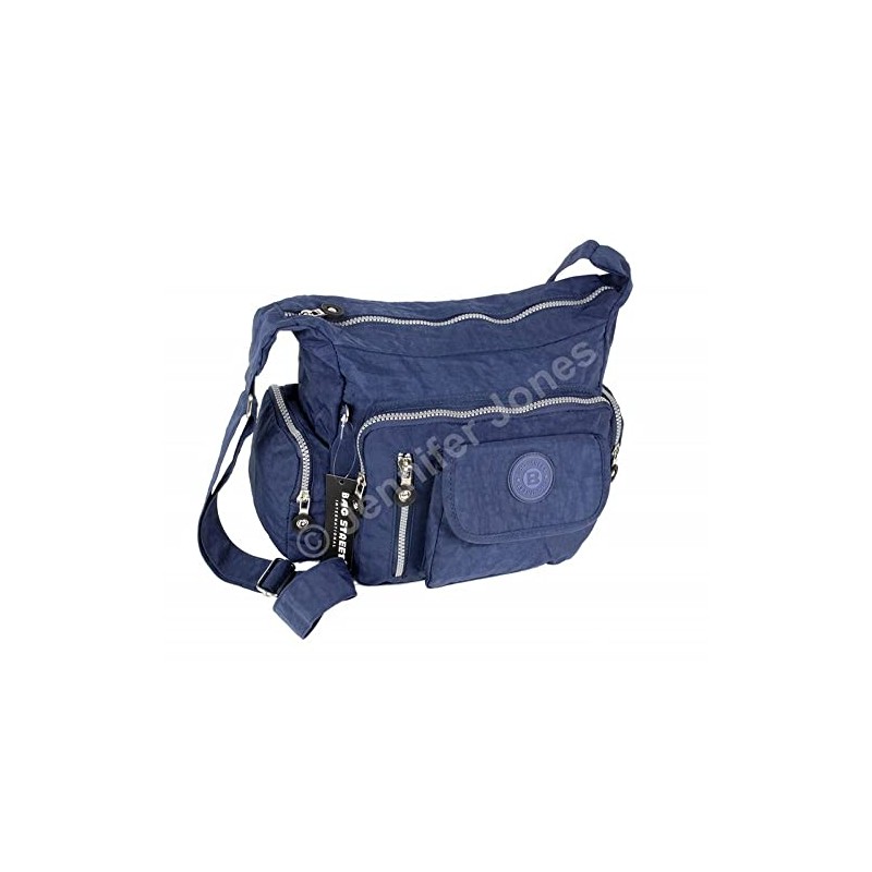 Bag Street Nylon Shoulder Bag - Blue - 30x22x15cm