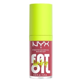 NYX Professional Makeup, Fat Oil Lip Drip Gloss Brillo labial efecto jugoso, hasta 12H de hidratación, con aceite de frambuesa, fórmula vegana, 4.8 ml - Tono Chillin' Like A Villian (nude)