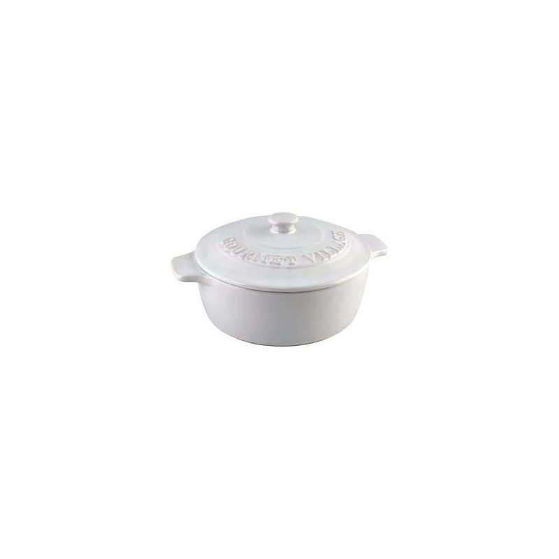 Gourmet du Village, White Ceramic Brie Baker with Handles Gift