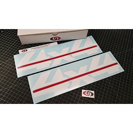 Chevy 4X4 Strikethrough Decal Fender Tailgate 4x4 line Sticker 15" Select Color: (Gloss White & Red, 4.0" x 15.0")