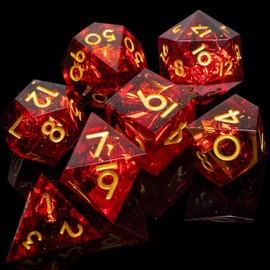 Resin DND Dice Set Dungeons and Dragons Dice with Gift Box, ARUOHHA D&D Dice 7 Pcs Sharp Edge Dice Polyhedral Dice Set for Role Playing Game D and D Dice Inclusion Resin Dice D20 D12 D10 D8 D6 D4