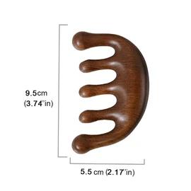 Wooden Massage Comb with Wide Tooth，Scalp Massager Round Tooth Comb，Natural Wooden Massage Comb, Face Lift Tools for Fatigue Relief Point Massage and Scraping Manual Lymph Drainage Massage (1Pcs)
