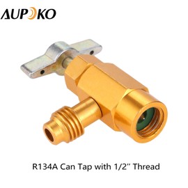 Aupoko R134A Dispenser Valve AC Refrigerant Bottle Opener, R134A Can Tap with 1/2’’ Acme Male and 1/2’’ Female Thread, Fits for Automotive Air Conditioning Charging