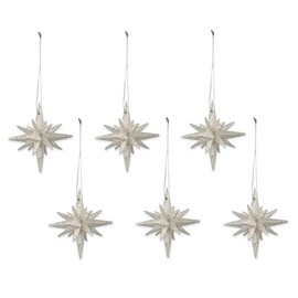 Bethany Lowe Platinum Sparkle Moravian Star Set of 6