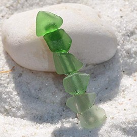 Genuine Shades of Green Sea Glass French Barrette Hair Clip
