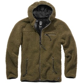 Brandit Individual Wear Men's Hooded Fleece Full Zip Jacket, Olive - L