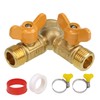 Mxfans Splitter Solid Brass Y-Shape 1/2BSP 2 Way Gas Pipe