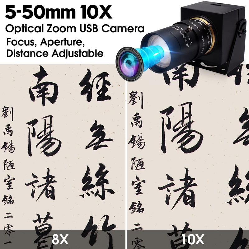 ELP 4K USB Camera Ultra HD 2160P Webcam Variable Focus