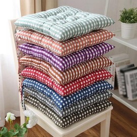 격자 무늬 사각형 의자 스트랩 가정 쿠션 소파 쿠션 방지 야외 실내 시트 미끄럼 쿠션 Checkered Square Chair Strap Home Cushion Sofa Anti-Slip Outdoor Indoor Seat Cushion [rple]