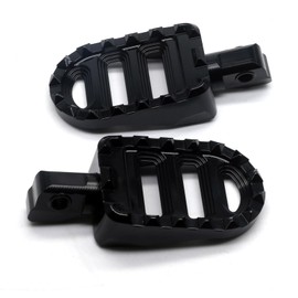 MZS Motorcycle Foot Pegs, Front Rear Footpegs MX Serrated Wide Driver Passenger Pedal Rest CNC Black Compatible with Scout 2015-2023 | Scout Bobber 2018-2023 | Scout Bobber Sixty 2015-2023