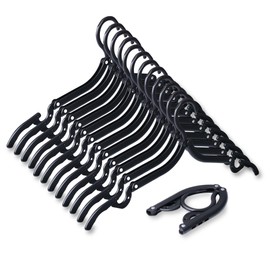 12 Foldable Travel Hangers, Elegant and Durable Plastic Space Saving Portable with Non-Slip Accessories for Travel Collapsible Multifunction Hanger