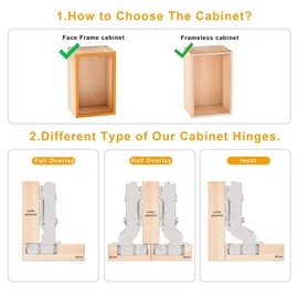 Luokim 4 Pack 2 Pairs Frameless Soft Close Half Overlay Cabinet Hinges European Cabinet Door Hinges 35mm Cup Concealed Kitchen Cabinet Hinges