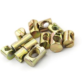 24pcs M6x11mm/12mm Barrel Bolts Cross- Dowel Slotted Nuts Baby Bed Crib Screws Hardware Replacement Kit for Bunk Bed Beds Headboards Chairs Furniture