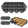 12 Cup Non-Stick Loose Bases Mini Sandwich Tin Baking Tray