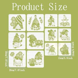 Gnomes Sunflower Painting, Reusable Painting Stencils, Reusable Stencils for Wall Art, Home Décor, Painting, Art & Craft (12 PCS)