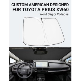 Proadsy Front Windshield Sun Shade Foldable Sunshade Protector Custom Fit 2023 2024 Toyota Prius Hatchback, Prius Prime Hatchback Accessories 2024 Upgrade