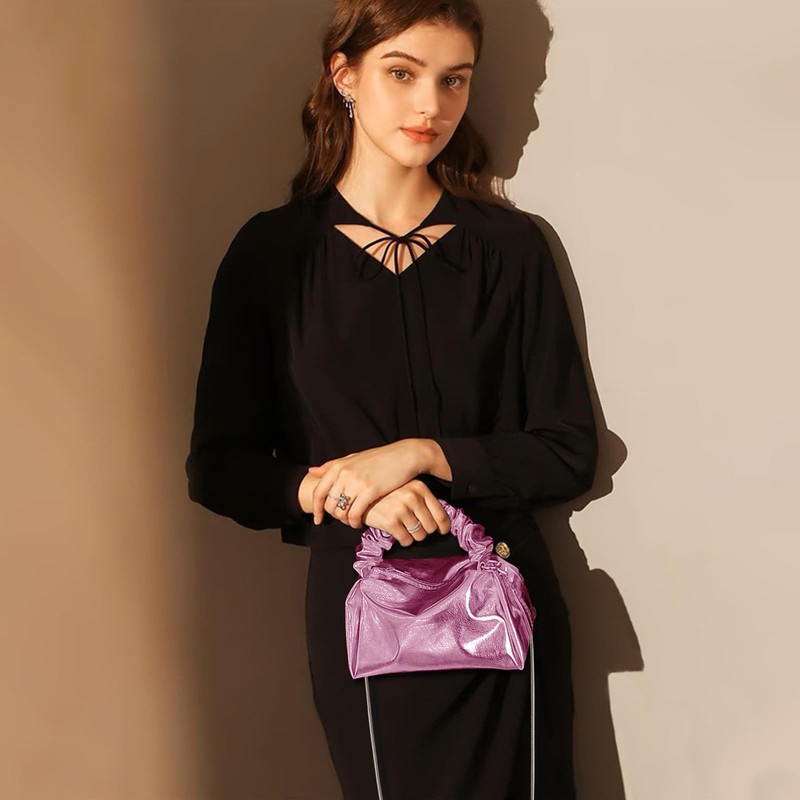 JENSVOIR Clutch Purse for Women - Pink Evening Clutch PU