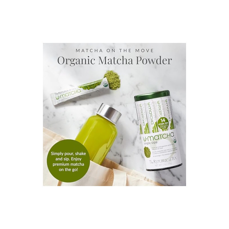 REPÚBLICA DEL TÉ orgánico Macha Sips Té, 14 CT