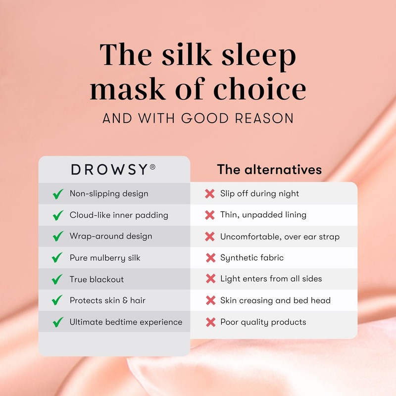 DROWSY Silk Sleep Mask - A padded silk cocoon that